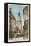 Street of the Clock Tower, Dinan, Brittany-null-Framed Stretched Canvas