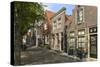 Street of Uniquely Individual Dutch Houses, Zuider Havendijk, Enkhuizen, North Holland, Netherlands-Peter Richardson-Stretched Canvas