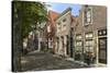 Street of Uniquely Individual Dutch Houses, Zuider Havendijk, Enkhuizen, North Holland, Netherlands-Peter Richardson-Stretched Canvas