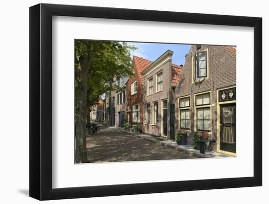 Street of Uniquely Individual Dutch Houses, Zuider Havendijk, Enkhuizen, North Holland, Netherlands-Peter Richardson-Framed Photographic Print