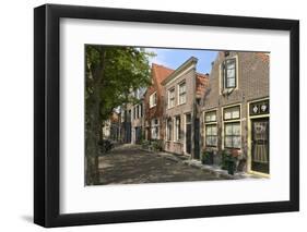 Street of Uniquely Individual Dutch Houses, Zuider Havendijk, Enkhuizen, North Holland, Netherlands-Peter Richardson-Framed Premium Photographic Print