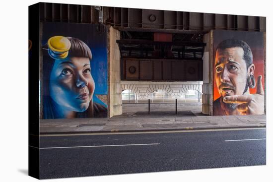 Street Painting on a Wall in Glasgow-Craig Roberts-Stretched Canvas