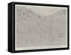 Street Plan of the British, French, and Part of the American Concessions at Shanghai-null-Framed Stretched Canvas