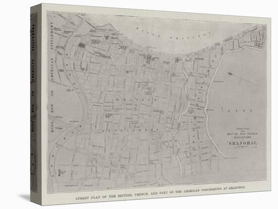 Street Plan of the British, French, and Part of the American Concessions at Shanghai-null-Stretched Canvas
