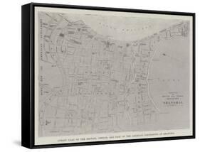 Street Plan of the British, French, and Part of the American Concessions at Shanghai-null-Framed Stretched Canvas