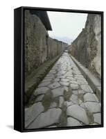 Street, Pompeii, Campania, Italy-Michael Newton-Framed Stretched Canvas