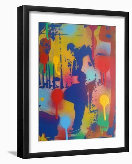 Street Scene 1-Abstract Graffiti-Framed Giclee Print