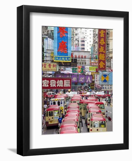 Street Scene and Mini Bus Station, Mong Kok, Kowloon, Hong Kong, China, Asia-Gavin Hellier-Framed Photographic Print