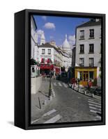 Street Scene and the Dome of the Basilica of Sacre Coeur, Montmartre, Paris, France, Europe-Gavin Hellier-Framed Stretched Canvas