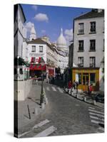 Street Scene and the Dome of the Basilica of Sacre Coeur, Montmartre, Paris, France, Europe-Gavin Hellier-Stretched Canvas