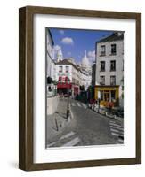 Street Scene and the Dome of the Basilica of Sacre Coeur, Montmartre, Paris, France, Europe-Gavin Hellier-Framed Photographic Print