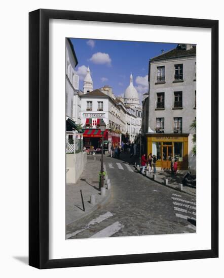 Street Scene and the Dome of the Basilica of Sacre Coeur, Montmartre, Paris, France, Europe-Gavin Hellier-Framed Photographic Print