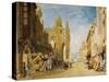 Street Scene at Alencon, Normandy, 1828 (W/C & Gouache on Paper)-John Sell Cotman-Stretched Canvas