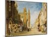 Street Scene at Alencon, Normandy, 1828 (W/C & Gouache on Paper)-John Sell Cotman-Mounted Giclee Print