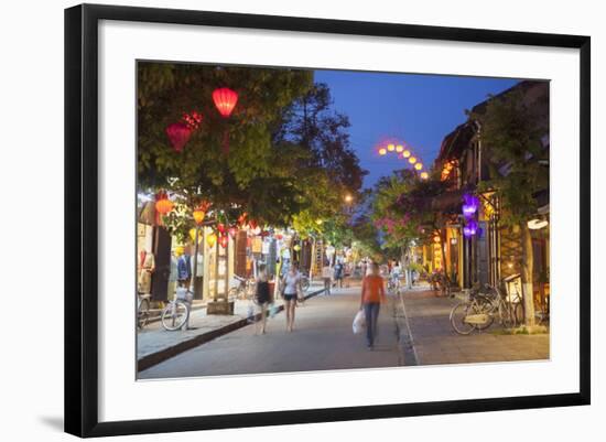 Street Scene at Dusk, Hoi An, Quang Nam, Vietnam, Indochina, Southeast Asia, Asia-Ian Trower-Framed Photographic Print