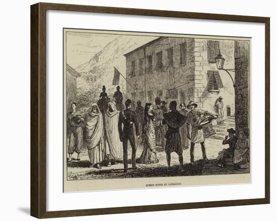 Street Scene at Gibraltar-null-Framed Giclee Print