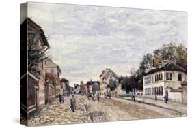 Street Scene at Marly, 1876-Alfred Sisley-Stretched Canvas