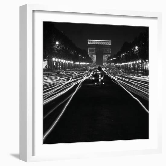 Street Scene at Night, 1950-Paul Almasy-Framed Giclee Print