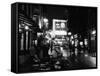 Street Scene at Night in London Around Shaftsbury Avenue Theatre District, February 1987-null-Framed Stretched Canvas