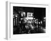 Street Scene at Night in London Around Shaftsbury Avenue Theatre District, February 1987-null-Framed Photographic Print