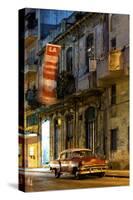 Street Scene at Night Lit by Artificial Lighting-Lee Frost-Stretched Canvas