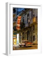 Street Scene at Night Lit by Artificial Lighting-Lee Frost-Framed Photographic Print