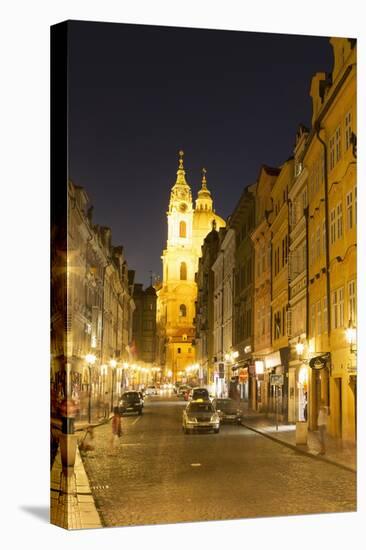 Street Scene at Night, Prague, Czech Republic, Europe-Angelo Cavalli-Stretched Canvas