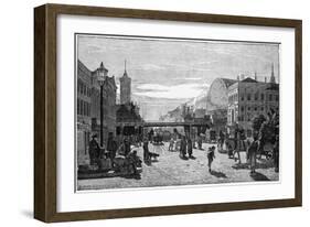 Street Scene at the Alexanderplatz Station-null-Framed Art Print