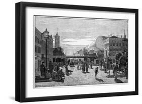 Street Scene at the Alexanderplatz Station-null-Framed Art Print