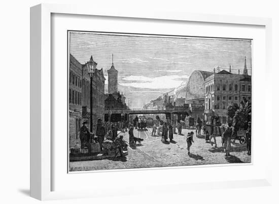 Street Scene at the Alexanderplatz Station-null-Framed Art Print