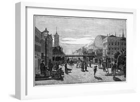 Street Scene at the Alexanderplatz Station-null-Framed Art Print