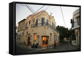 Street Scene at the Trendy Neve Tzedek Neighbourhood, Tel Aviv, Israel, Middle East-Yadid Levy-Framed Stretched Canvas