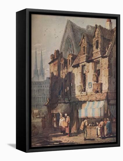'Street Scene, Bayeux, Normandy', c1828-Samuel Prout-Framed Stretched Canvas