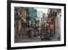 Street Scene before Sunrise - Dilapidated Buildings Crowded Together and Vintage American Cars-Lee Frost-Framed Photographic Print