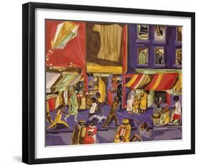 Street Scene (Boy with Kite), 1962-Jacob Lawrence-Framed Art Print