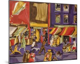 Street Scene (Boy with Kite), 1962-Jacob Lawrence-Mounted Art Print