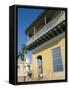 Street Scene, Colonial Balconies, Trinidad, Cuba-Steve Vidler-Framed Stretched Canvas