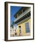 Street Scene, Colonial Balconies, Trinidad, Cuba-Steve Vidler-Framed Photographic Print