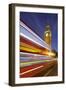 Street Scene, Double-Decker Bus, Light Trails, Motion Blur, Big Ben-Rainer Mirau-Framed Photographic Print