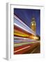 Street Scene, Double-Decker Bus, Light Trails, Motion Blur, Big Ben-Rainer Mirau-Framed Photographic Print