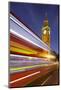 Street Scene, Double-Decker Bus, Light Trails, Motion Blur, Big Ben-Rainer Mirau-Mounted Photographic Print