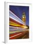 Street Scene, Double-Decker Bus, Light Trails, Motion Blur, Big Ben-Rainer Mirau-Framed Photographic Print