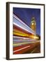 Street Scene, Double-Decker Bus, Light Trails, Motion Blur, Big Ben-Rainer Mirau-Framed Photographic Print