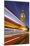 Street Scene, Double-Decker Bus, Light Trails, Motion Blur, Big Ben-Rainer Mirau-Mounted Photographic Print