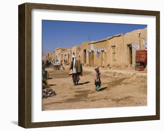 Street Scene, Dulainai, Between Chakhcharan and Jam, Afghanistan-Jane Sweeney-Framed Photographic Print