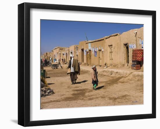 Street Scene, Dulainai, Between Chakhcharan and Jam, Afghanistan-Jane Sweeney-Framed Photographic Print