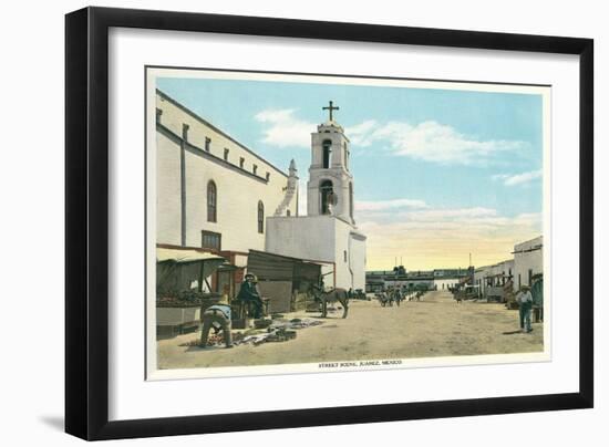 Street Scene, Early Juarez, Mexico-null-Framed Premium Giclee Print