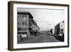 Street Scene, Exterior View of the Green Hotel - Auburn, WA-Lantern Press-Framed Art Print