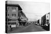 Street Scene, Exterior View of the Green Hotel - Auburn, WA-Lantern Press-Stretched Canvas