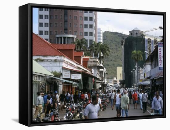 Street Scene, Farquhar Street, Port Louis, Mauritius, Indian Ocean, Africa-David Poole-Framed Stretched Canvas